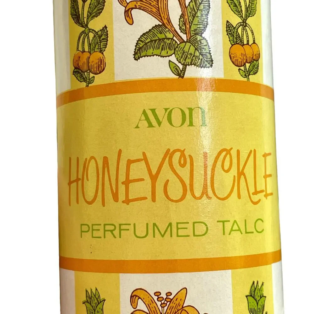 Vintage Avon Honeysuckle Talc Powder 3.5 oz Perfumed Body Powder Appears Unused